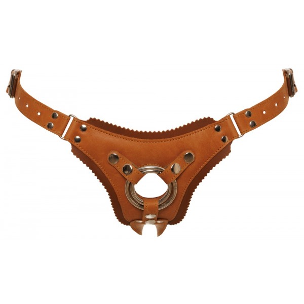 Трусики для страпону - Zado Leather StrapOn Natural