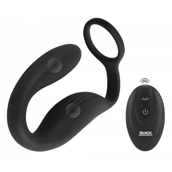 Black Velvets Cock ring with RC butt plug