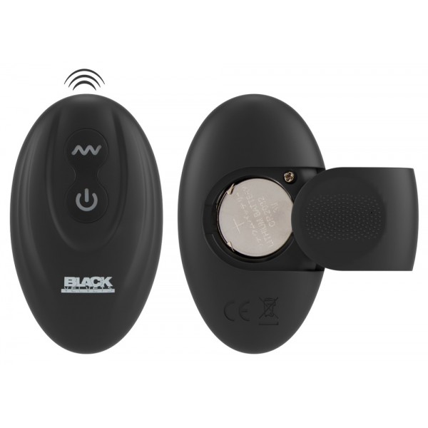 Black Velvets Cock ring with RC butt plug