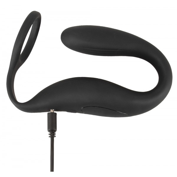 Black Velvets Cock ring with RC butt plug
