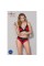 Еластичний топ з мереживом Passion PS001 TOP L, red-black