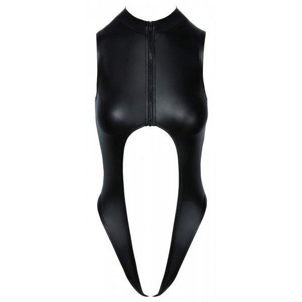 2644495 Cottelli Collection Crotchless Body Zip Black