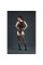 Комплект: боді та панчохи Moonlight Model 15 XS-L Black, з квітковим вертикальним малюнком
