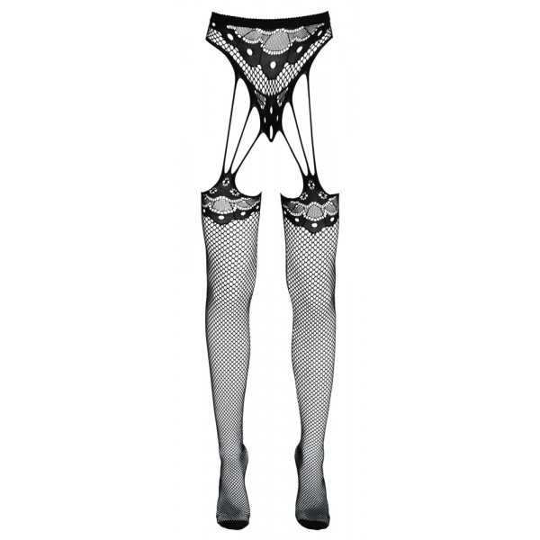 Панчохи з поясом - 2530309 Cottelli Collection String With Stockings S-L