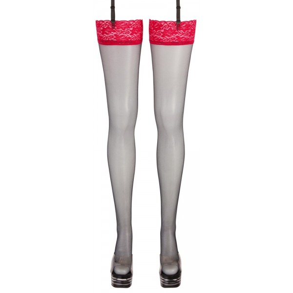 Панчохи - 2540355 Cottelli Collection Stockings Black/Red