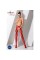 Эротические колготки-бодистокинги Passion S023 One Size, Red, имитация чулок с ромбами и пояском