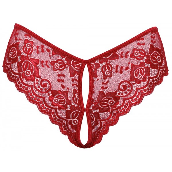 Жіночі стрінги - 2310970 Cottelli Collection Crotchless Panty Red