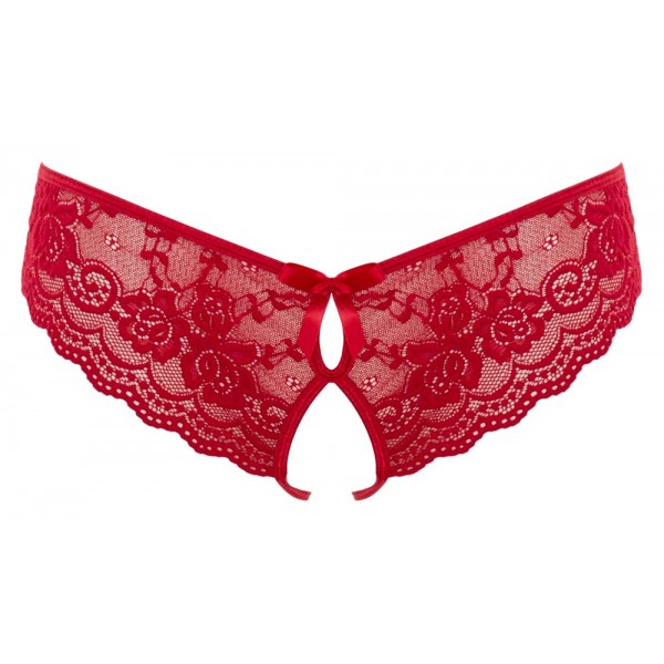 Жіночі стрінги - 2310813 Cottelli Collection Crotchless Lace Briefs Red