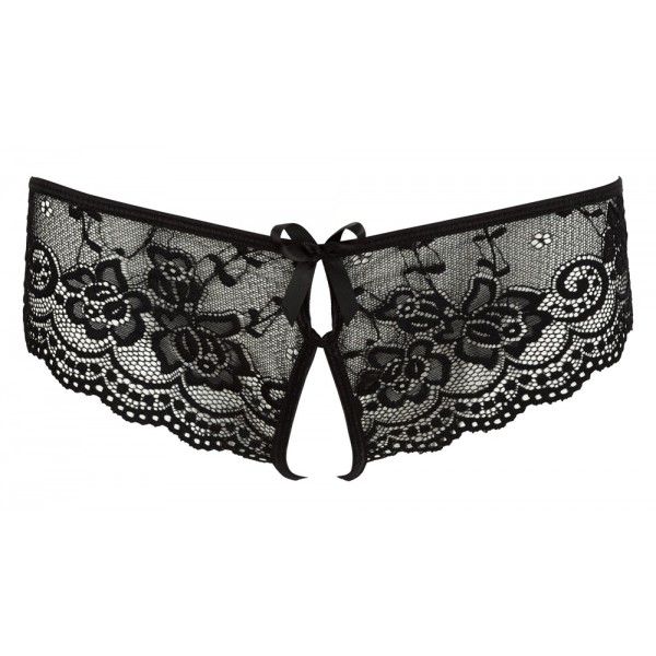 Жіночі стрінги - 2310813 Cottelli Collection Crotchless Lace Briefs Black