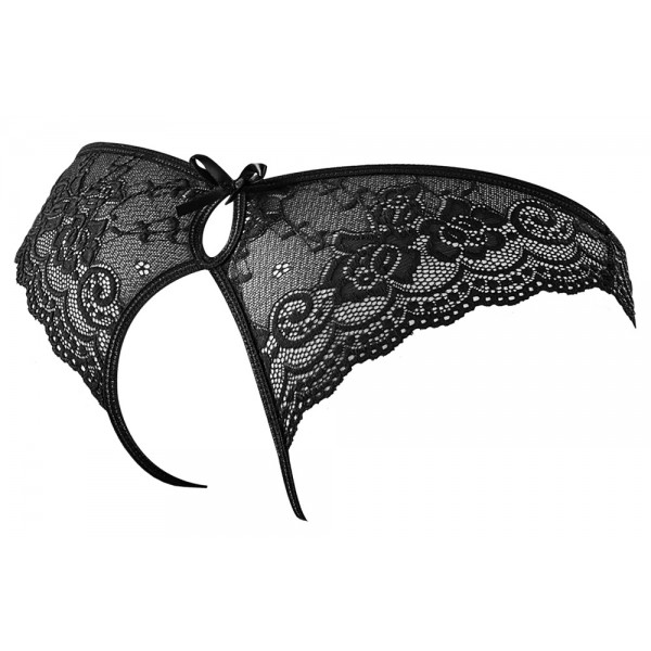 Жіночі стрінги - 2310813 Cottelli Collection Crotchless Lace Briefs Black