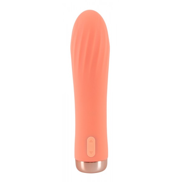 Peachy Mini Ribbed Vibrator