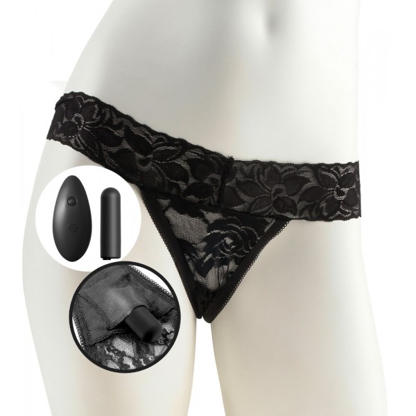 Fetish Fantasy Series Limited Edition Remote Control Vibrating Panties Plus Size - Black
