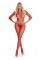 Бодістокінг - Pink Lipstick Lingerie Risque Crotchless Bodystocking Red, S/M