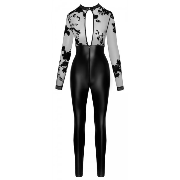Бодістокінг - 2730707 Noir Jumpsuit Flock Print Black
