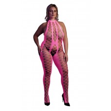Бодістокінг - Ouch! Bodystocking With Halterneck Pink, XL/4XL