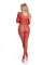 Бодістокінг - Pink Lipstick Lingerie Risque Crotchless Bodystocking Red, M/L