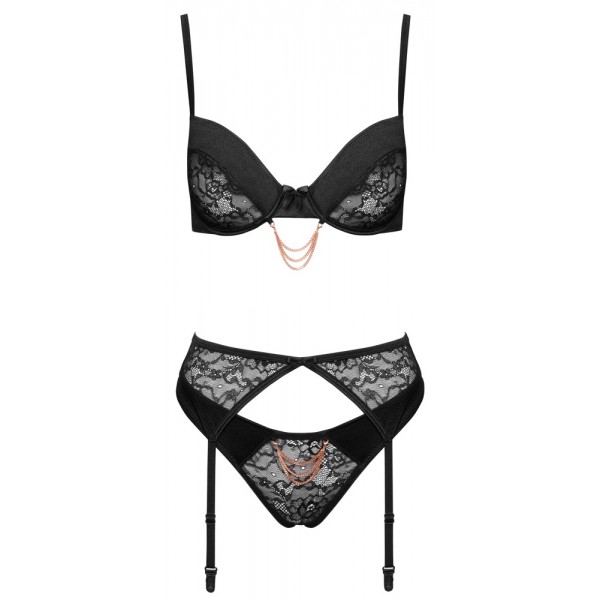 2215292 Cottelli Collection Bra Set Chain Black