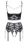 2221551 Cottelli Collection Shelf Bra Set Chain Black