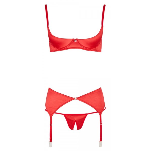 Комплект білизни - 2220962 Cottelli Collection Shelf Bra Set Red