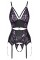 2633094 Cottelli Collection Basque With Purple Black - XL