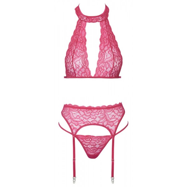 Комплект білизни - 2214482 Cottelli Collection Bra Suspender Set Pink