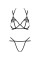 Еротичний комплект зі стреп Obsessive Badossa 2-pcs set S/M, чорний, з доступом, бюстгальтер, стрінг