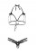 Leg Avenue Open cup bra and pearl panty OS Black