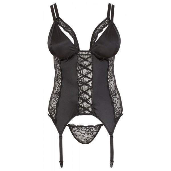 Корсет з підв'язками для панчіх - 2632187 Cottelli Collection Basque Black
