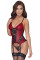 Корсет з підв'язками для панчіх - 2632802 Cottelli Collection Basque Red/Black