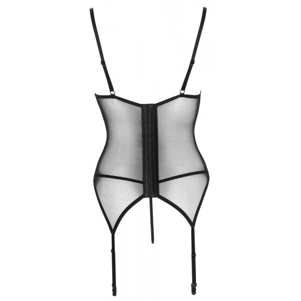 Корсет з підв'язками для панчіх - 2632802 Cottelli Collection Basque Red/Black