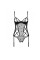 Корсет з підв'язками, стрінги Passion LOVELIA CORSET S/M, black