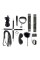 BDSM-набір Art of Sex – Spikes BDSM Set Leather, 10 предметів, чорний, натуральна шкіра