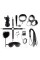 BDSM-набір Art of Sex – Spikes BDSM Set Leather, 10 предметів, чорний, натуральна шкіра