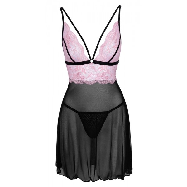 Пеньюар - 2741342 Cottelli Collection Babydoll Black/Pink