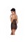 Сорочка з вирізами на грудях, стрінги Passion LOVELIA CHEMISE XXL/XXXL, black