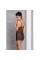 Сорочка з вирізами на грудях, стрінги Passion LOVELIA CHEMISE XXL/XXXL, black
