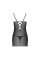Сорочка з вирізами на грудях, стрінги Passion LOVELIA CHEMISE XXL/XXXL, black