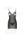 Сорочка з вирізами на грудях, стрінги Passion LOVELIA CHEMISE XXL/XXXL, black