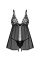 Пеньюар и трусики Obsessive Blomentis babydoll & thong XS/S