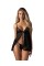 Пеньюар и трусики Obsessive Blomentis babydoll & thong XS/S