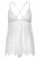 Сорочка бебі-дол Leg Avenue Floral lace babydoll & string White M, стрінги