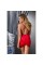 Сорочка приталенная с открытой спиной Passion LENA CHEMISE 6XL/7XL, red, трусики