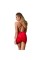 Сорочка приталенная с открытой спиной Passion LENA CHEMISE 6XL/7XL, red, трусики