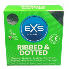 Презервативи - EXS Ribbed And Dotted, 3 шт.