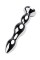 Silver anal plug TOYFA Metal with red round-shaped gem, length 12,2 cm, diameter 2-2,5 cm, weight 14