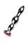 Silver anal plug TOYFA Metal with red round-shaped gem, length 12,2 cm, diameter 2-2,5 cm, weight 14