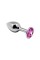 Металлическая анальная пробка с кристаллом Alive Mini Metal Butt Plug Pink M