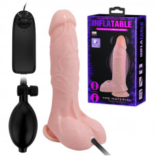 Реалістичний вібратор - Inflatable Vibrating Dildo Flesh