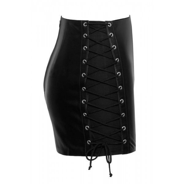 2001080 Zado Leather Skirt Black