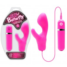 Стимулятор G-точки - Sux Butterfly Pink Vibrator mit Klitorisreizer